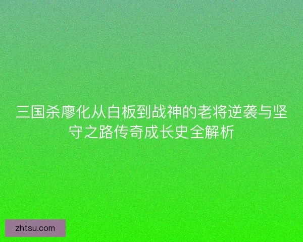 三国杀廖化从白板到战神的老将逆袭与坚守之路传奇成长史全解析